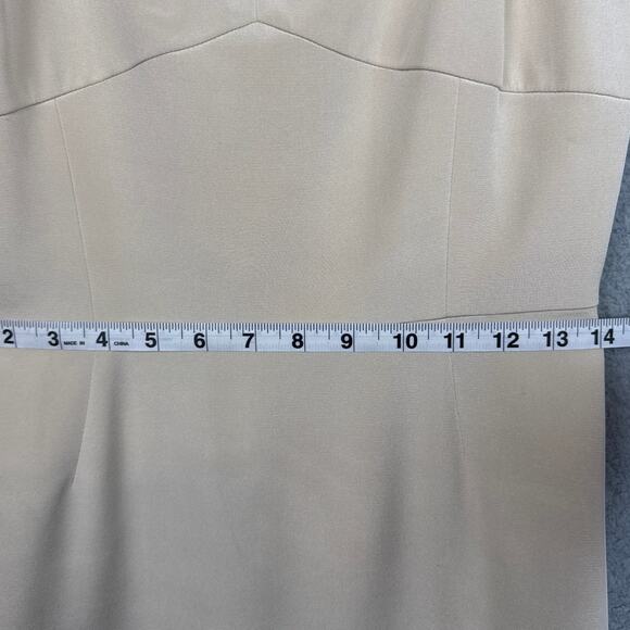 Lafayette 148 Silk Dress Champagne Fully Lined A-Line Timeless Designer Size 6 - Picture 6 of 9